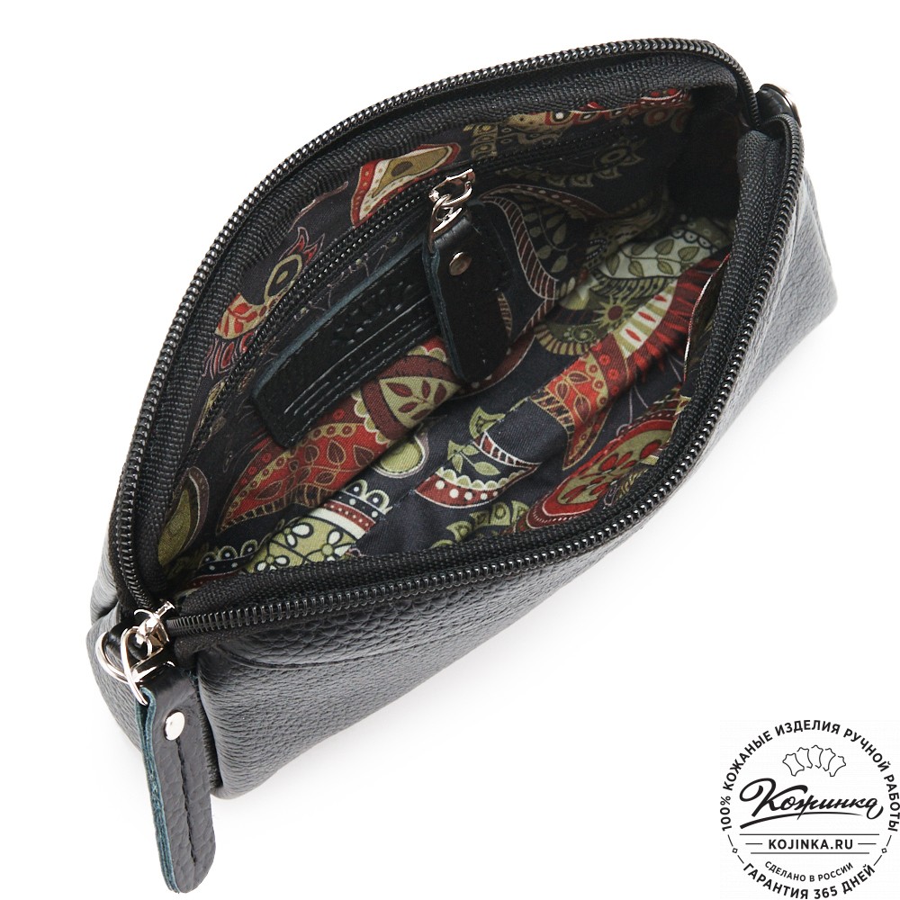 Кожаный клатч "Марта" (чёрный)